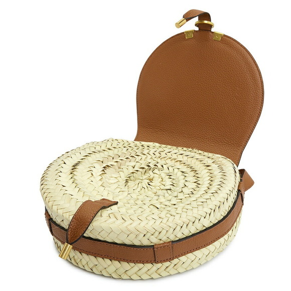 Chloe Marcie basket crossbody bag raffia Tan - Picture 5 of 9